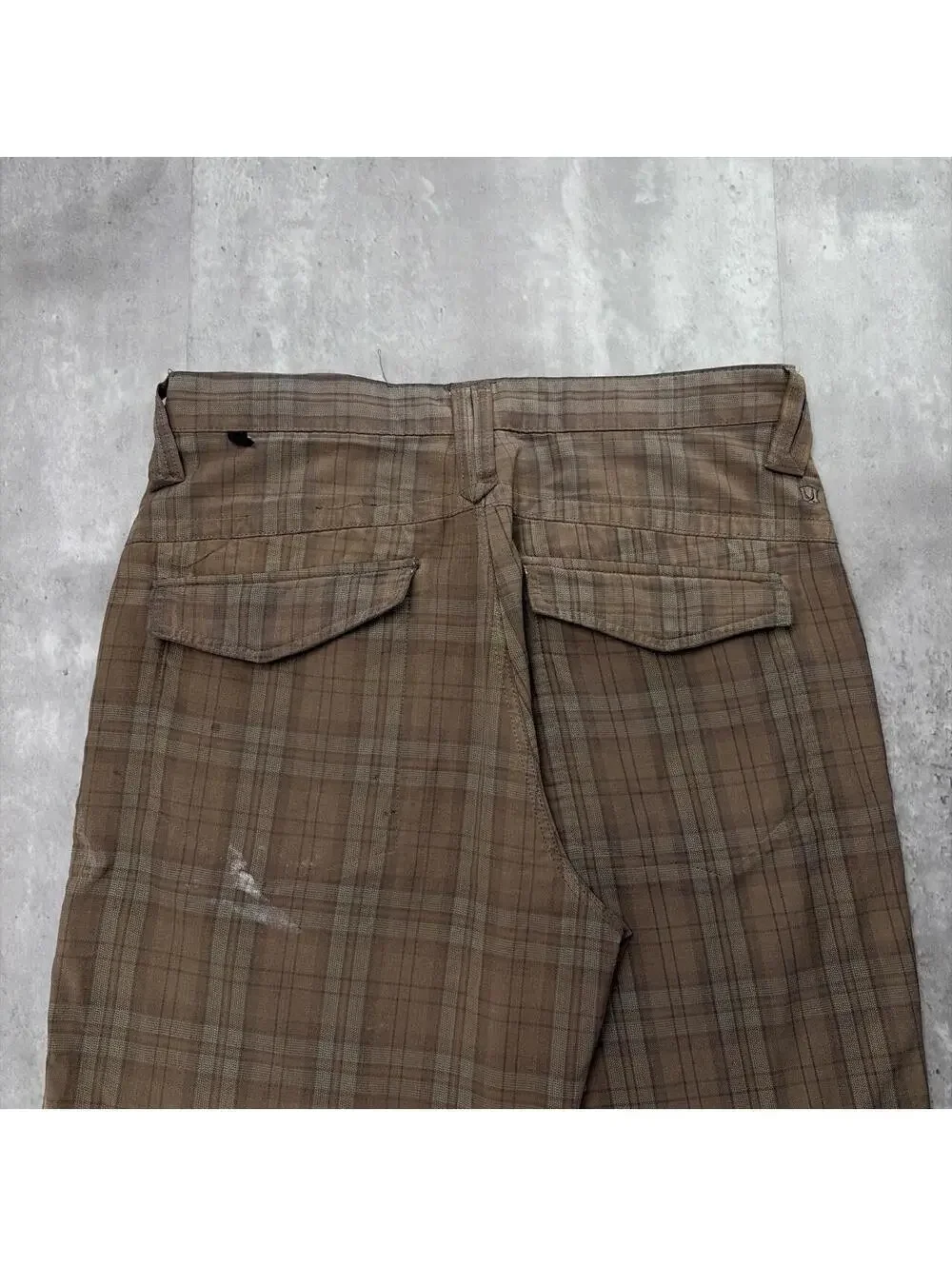 Y2K Brown Redsand Surf Grunge Plaid Baggy Distressed Skater Shorts